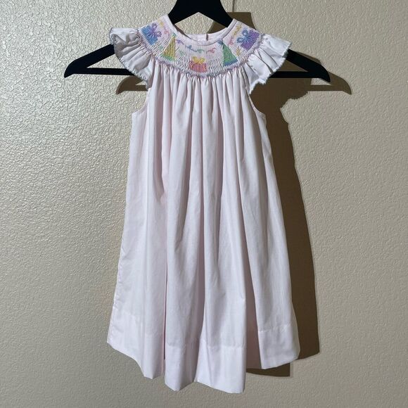 Lulu Bebe  Smocked Dress with Floral Embroidery - Picture 3 of 7
